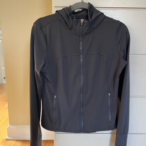 Gray Zip-Up Hoodie Jacket